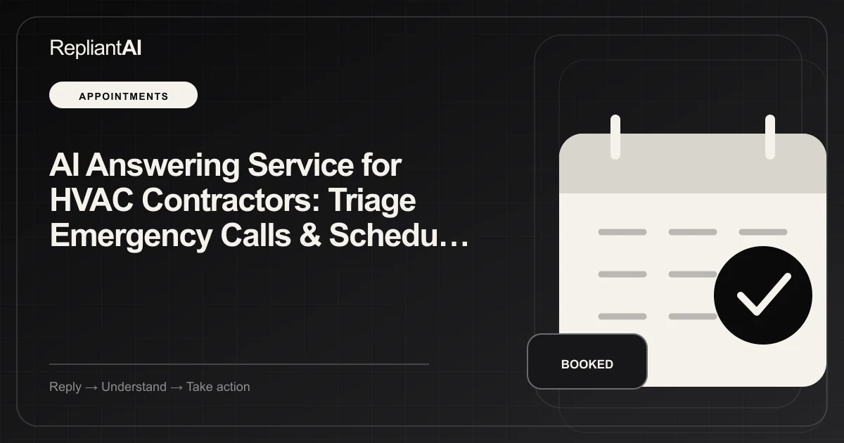AI Answering Service for HVAC Contractors: Triage Emergency Calls & Schedule Maintenance 24/7 — RepliantAI
