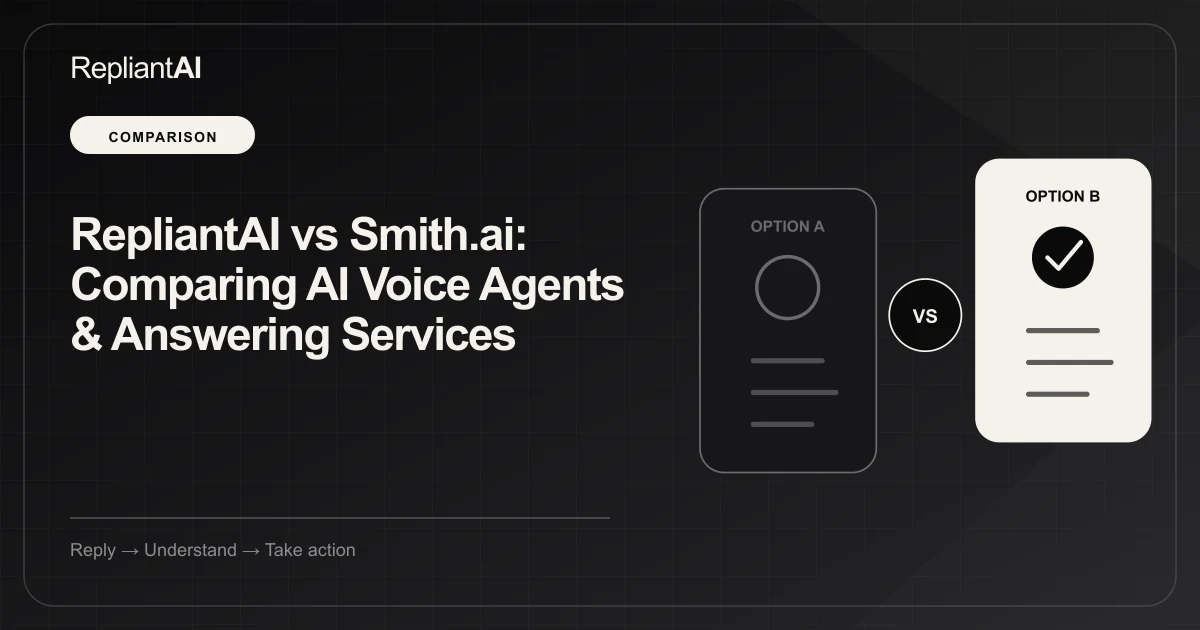 RepliantAI vs Smith.ai: Comparing AI Voice Agents & Answering Services — RepliantAI